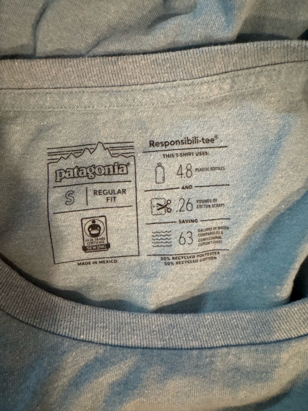 5/$32 Patagonia Light Blue Long Sleeve Tee Size Small - Picture 4 of 9